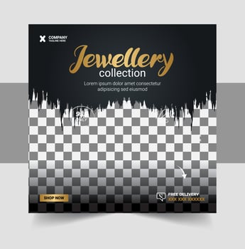 Jewellery collections social media post, Jewellery Collection Web Banner or Social Media Post Design vector