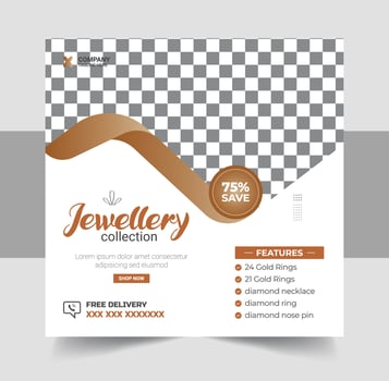 Jewellery collections social media post vector