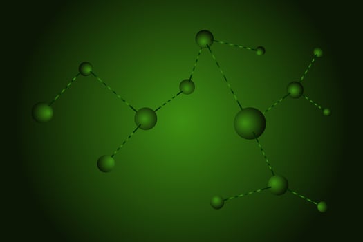 vector of abstract green mocule background circle connection of green mocular circle. illustration connection of cells.