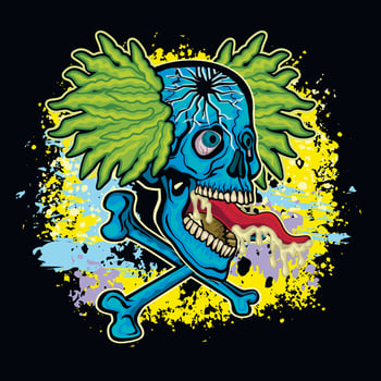 funny skull, grunge vintage design t shirts vector