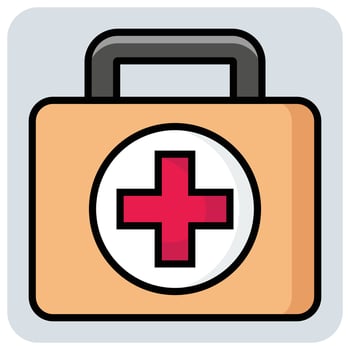 Filled color outline icon for First aid kit. vector