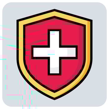 Filled color outline icon for Shield protect. vector