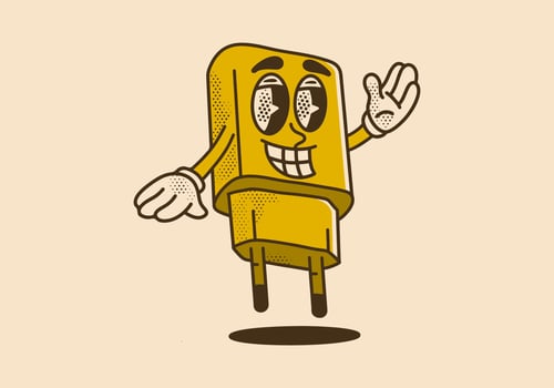 Mascot character illustration of broccoli playing roller skates vector