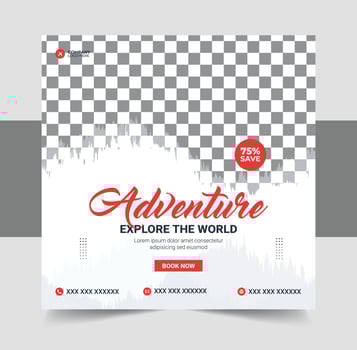 ocial media design post travel, Template for social media post, template design for travel ads vector