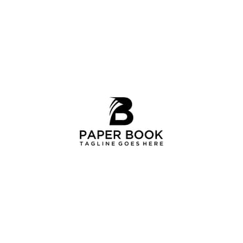 letter B book store logo design template vector