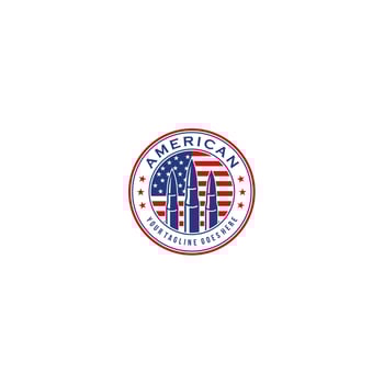 American with gun forms the letter A logo design vector