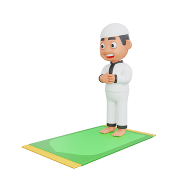 3D Character Design of a Muslim Man png