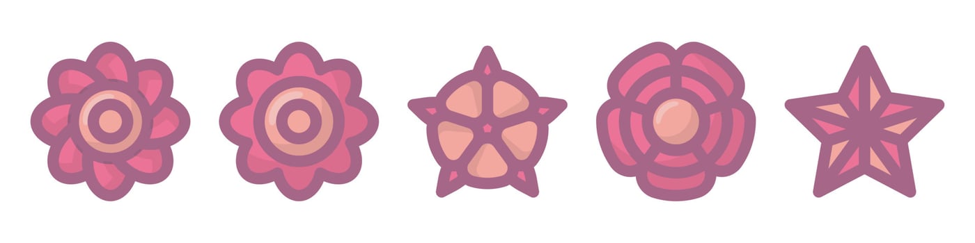 flower icon geometry shape vector art isolated on white background free download