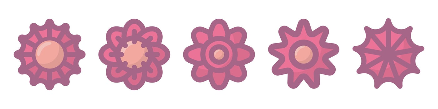flower icon geometry shape vector art isolated on white background free download