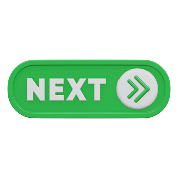 next button 3d render, transparent background, click button png