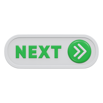 next button 3d render, transparent background, click button png