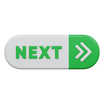 next button 3d render, transparent background, click button png