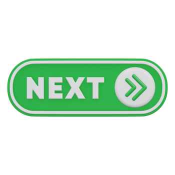 next button 3d render, transparent background, click button png