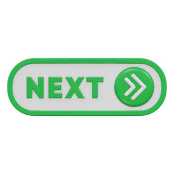 next button 3d render, transparent background, click button png