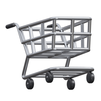 shopping cart 3d rendering icon illustration, png transparent background, shopping and retail