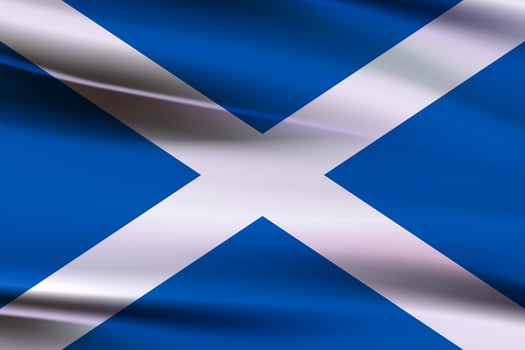 Scotland Flag, Scotland flag, United Kingdom waving banner collection. 3D illustration vector