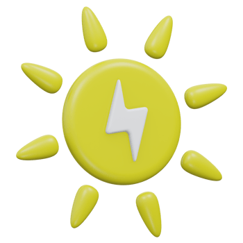 solar energy 3d rendering icon illustration with transparent background, bio energy png