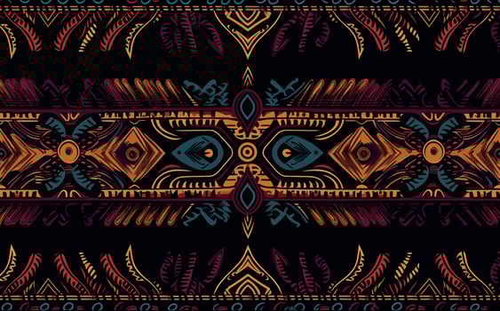 Ethnic abstract ikat pattern. Seamless pattern in tribal, folk embroidery, Mexican style. Aztec geometric art ornament print.Design for carpet, wallpaper, clothing, wrapping, fabric, cover, textile vector