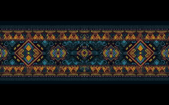Ethnic abstract ikat pattern. Seamless pattern in tribal, folk embroidery, Mexican style. Aztec geometric art ornament print.Design for carpet, wallpaper, clothing, wrapping, fabric, cover, textile vector