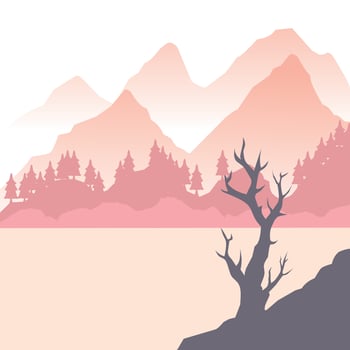 natural landscape illustration design vector