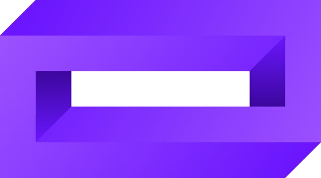 3d optical illusion of infinity block. Vector illustration of illusive square. 3d illusion of geometric for logo, design, art, education or art. Perspective illusion of purple blocks illustration