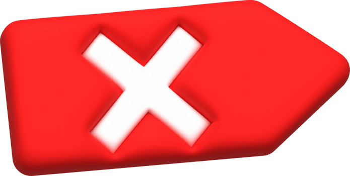 cross check mark icon button and no or wrong symbol on reject cancel sign button . rendering 3D. png