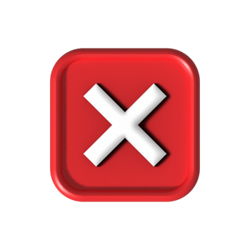 cross check mark icon button and no or wrong symbol on reject cancel sign button . rendering 3D. png