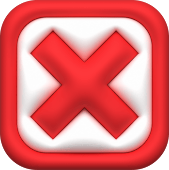 cross check mark icon button and no or wrong symbol on reject cancel sign button . rendering 3D. png