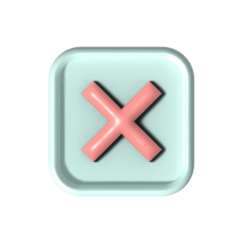 cross check mark icon button and no or wrong symbol on reject cancel sign button . rendering 3D. png