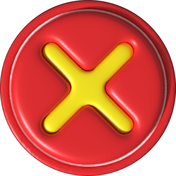 cross check mark icon button and no or wrong symbol on reject cancel sign button . rendering 3D. png