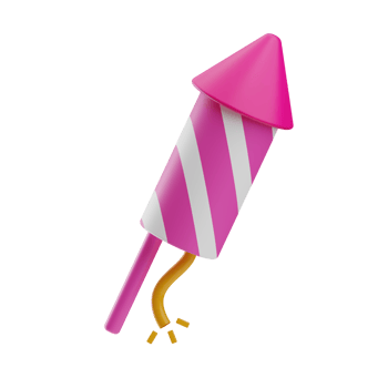 Icon firework Birthday Party 3D Illustration png