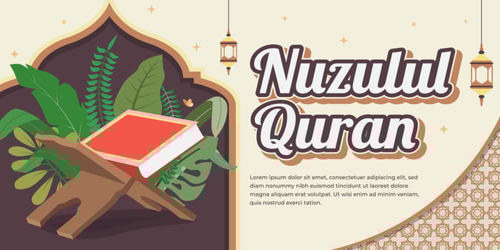 Nuzulul Quran Islamic Celebration background. Which means the revelation of the verses of the Quran vector