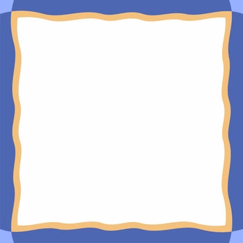 Simple blue and beige wavy pattern background. Frame or border with empty space. Vector material.