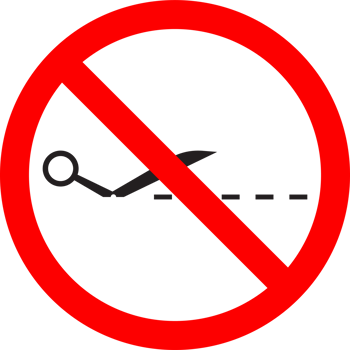 Do not open with scissors sign and symbol png
