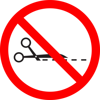 Do not open with scissors sign and symbol png