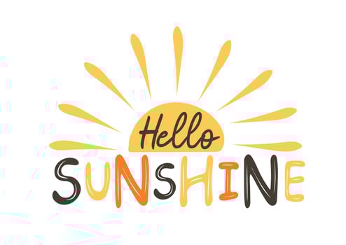 Hello sunshine. Hand drawn typography poster. Modern calligraphy and hand lettering vector
