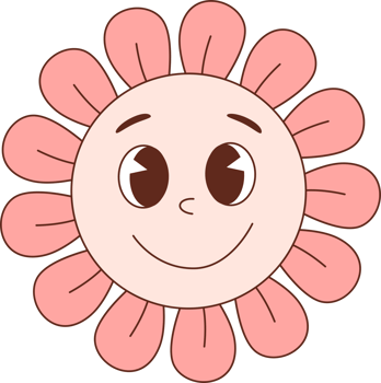 Groovy pink flower power png