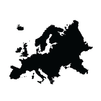 Europe continent map. Black map of europe. vector