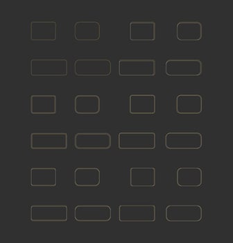 Curved Rectangle Outline Vector Set