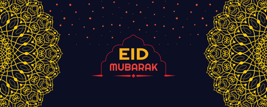 eid mubarak greeting banner template design vector