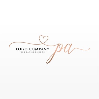Initial PA feminine logo collections template. handwriting logo of initial signature, wedding, fashion, jewerly, boutique, floral and botanical with creative template for any company or business. vector