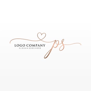 Initial PS feminine logo collections template. handwriting logo of initial signature, wedding, fashion, jewerly, boutique, floral and botanical with creative template for any company or business. vector