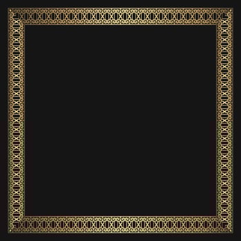 vintage frame, gold border ornament vector