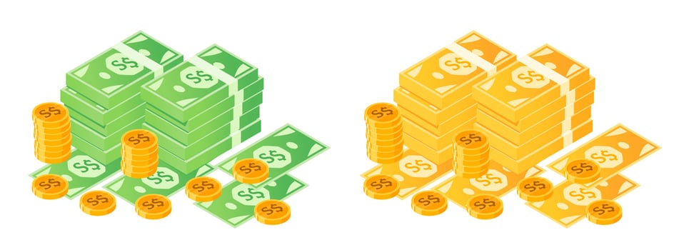 Singapore Dollar Money Bundle and Coins vector