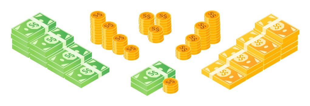 Singapore Dollar Money and Coin Bundle Set vector