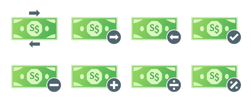Singapore Dollar Money Transaction Icon Set vector