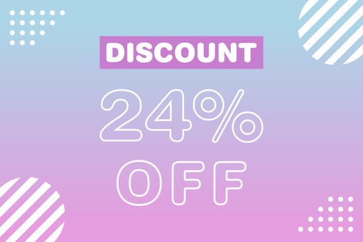 24 percent Sale and discount labels. price off tag icon flat design. vector