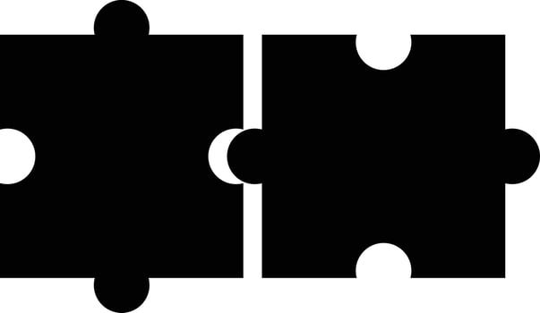 black puzzles icon vector isolated on white background