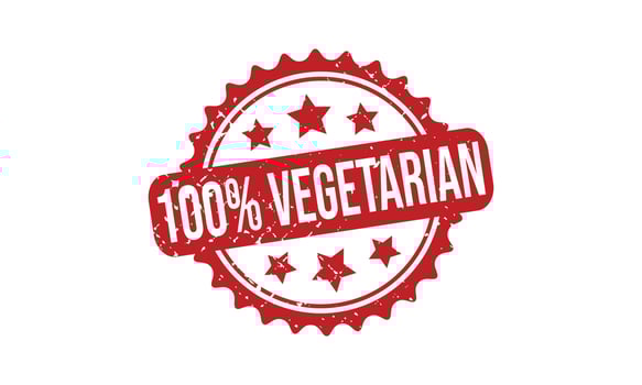 100 Percent Vegetarian Rubber Stamp vector