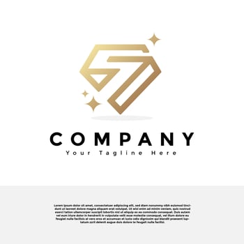 Diamond logo with Letter S logo creative vector design. Gradient logo premium vector